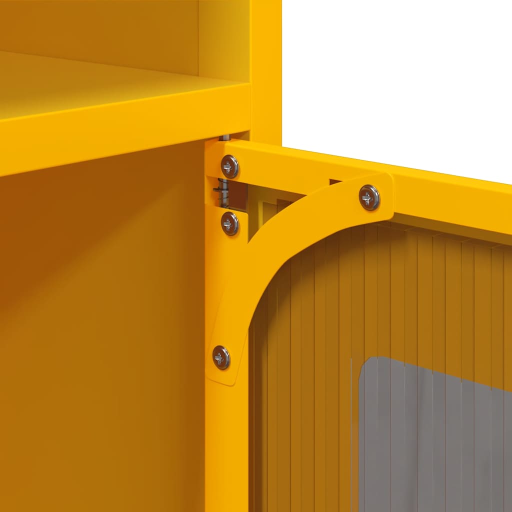 Mustard Yellow Steel Sideboard 100.5x39x107 cm