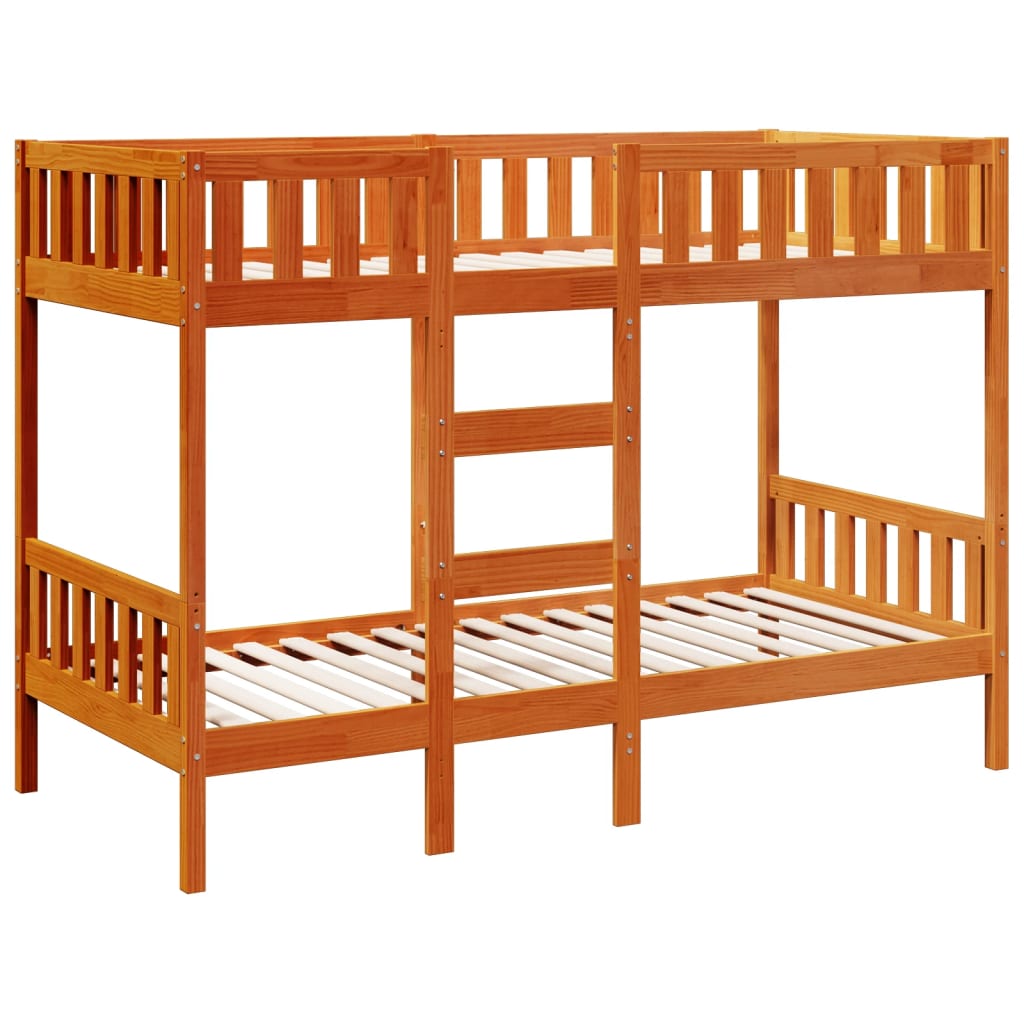 Bunk Bed Wax Brown 80x200 cm Solid Wood Pine