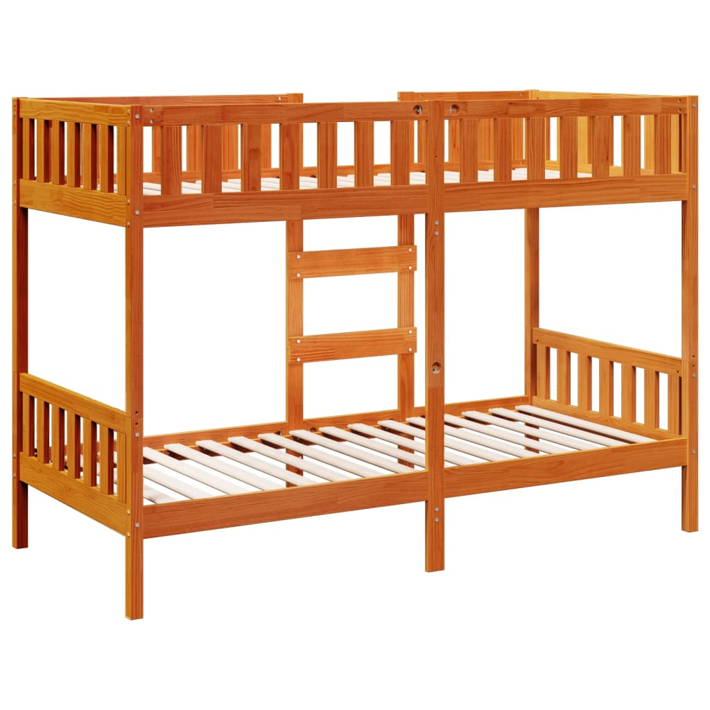 Bunk Bed Wax Brown 80x200 cm Solid Wood Pine