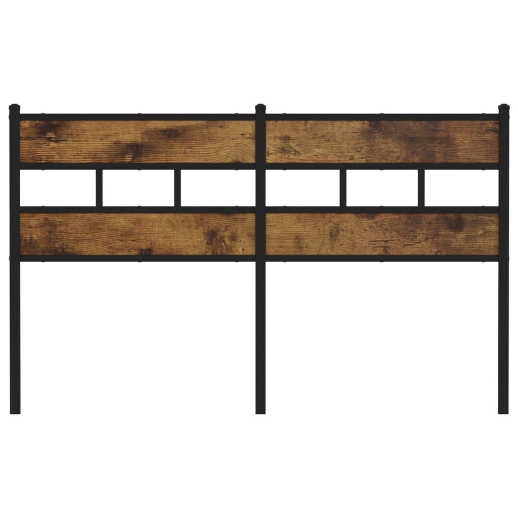 Headboard Smoked Oak 160 cm Iron and Engineered Wood