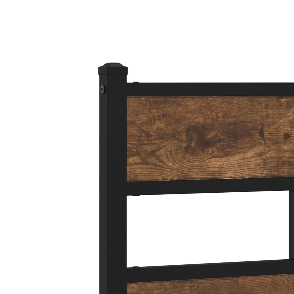 Headboard Smoked Oak 160 cm Iron and Engineered Wood