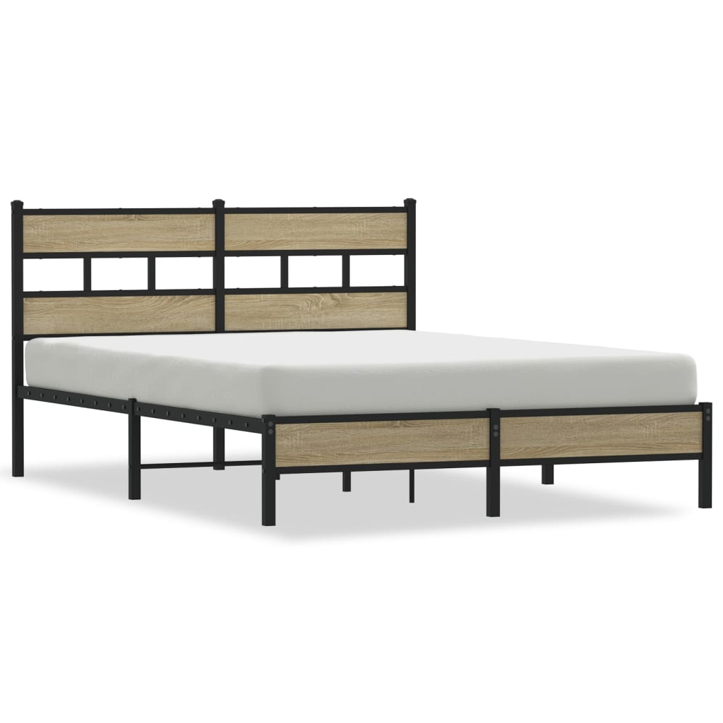 Bed Frame without Mattress Sonoma Oak 137x190 cm Engineered Wood