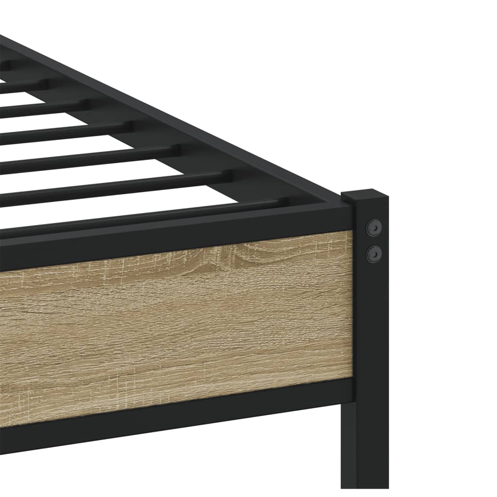 Bed Frame without Mattress Sonoma Oak 137x190 cm Engineered Wood