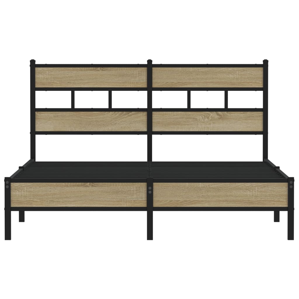 Bed Frame without Mattress Sonoma Oak 160x200 cm Engineered Wood