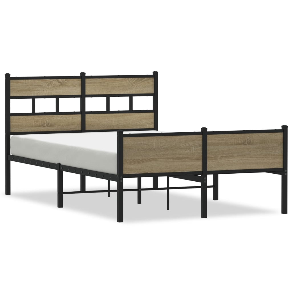 Bed Frame without Mattress Sonoma Oak 120x200 cm Engineered Wood