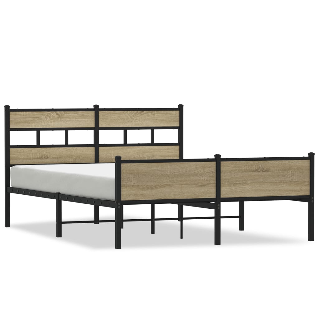 Bed Frame without Mattress Sonoma Oak 140x200 cm Engineered Wood