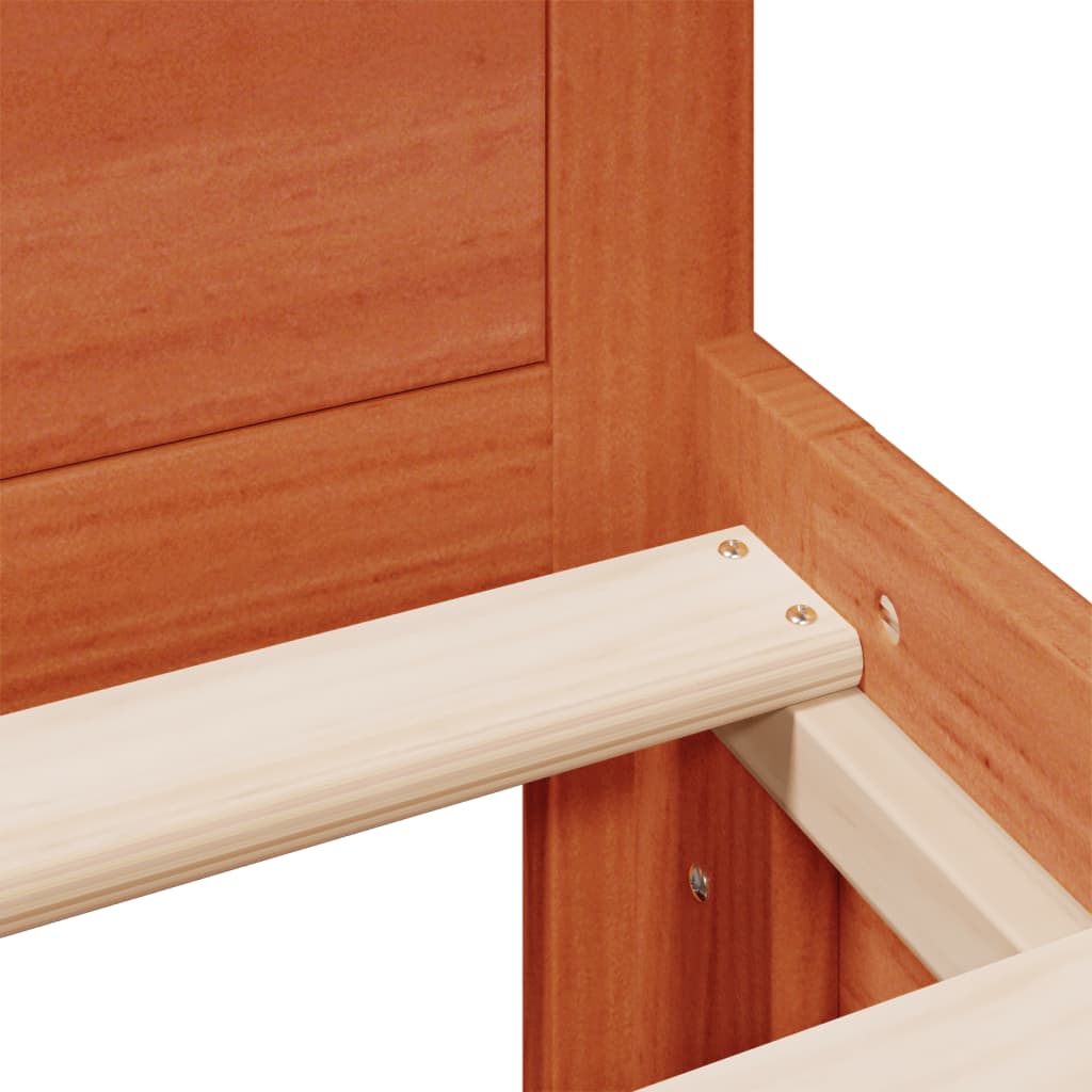 Bed Frame without Mattress with Headboard Wax Brown 180x200 cm Super King Solid Wood Pine