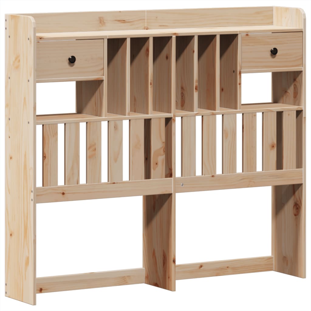 Natural Pine Solid Wood Bed Frame 135x190 cm - Mattress Not Included