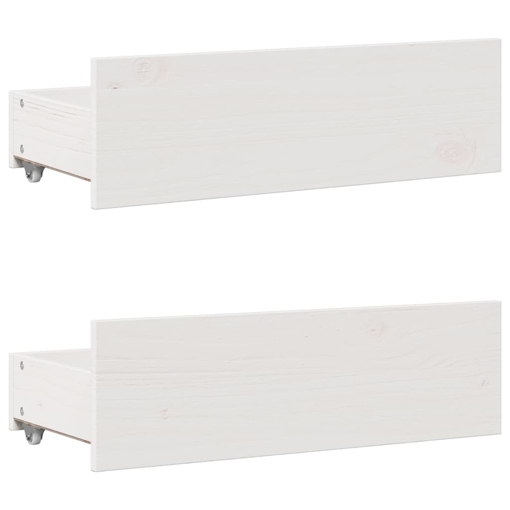 Bookcase Bed without Mattress White 135x190 cm Double Solid Wood Pine