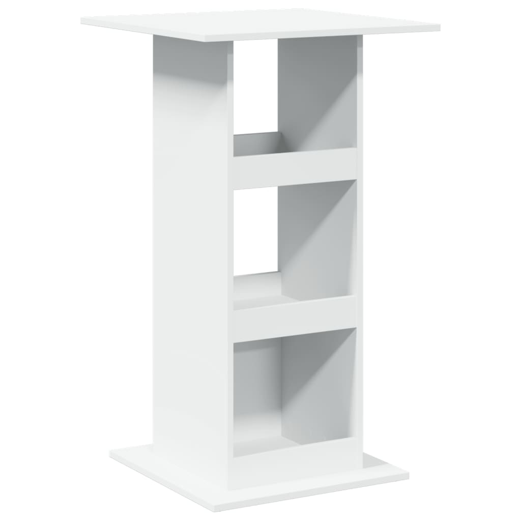 White Engineered Wood Bar Table with Storage 60x60x102 cm