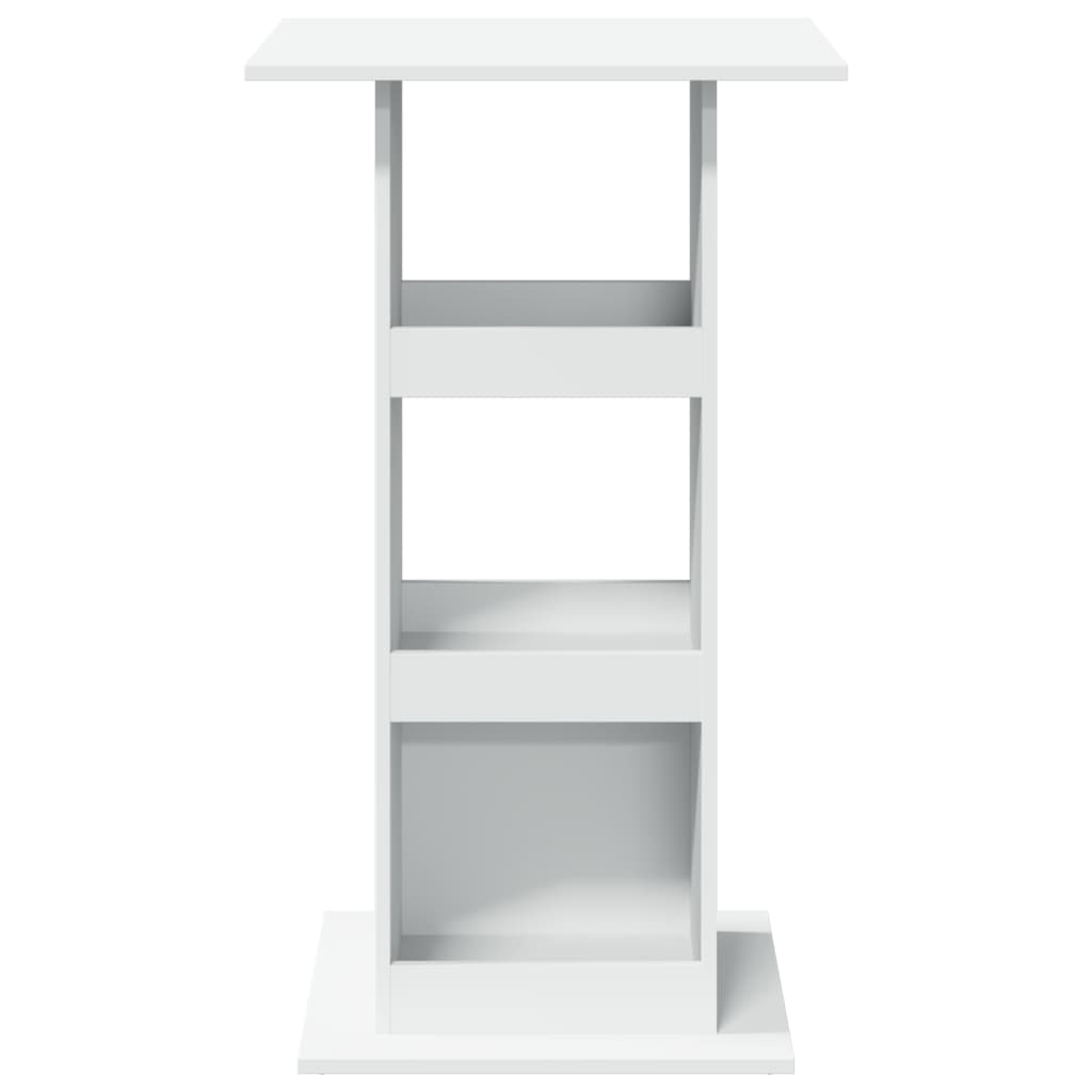 White Engineered Wood Bar Table with Storage 60x60x102 cm