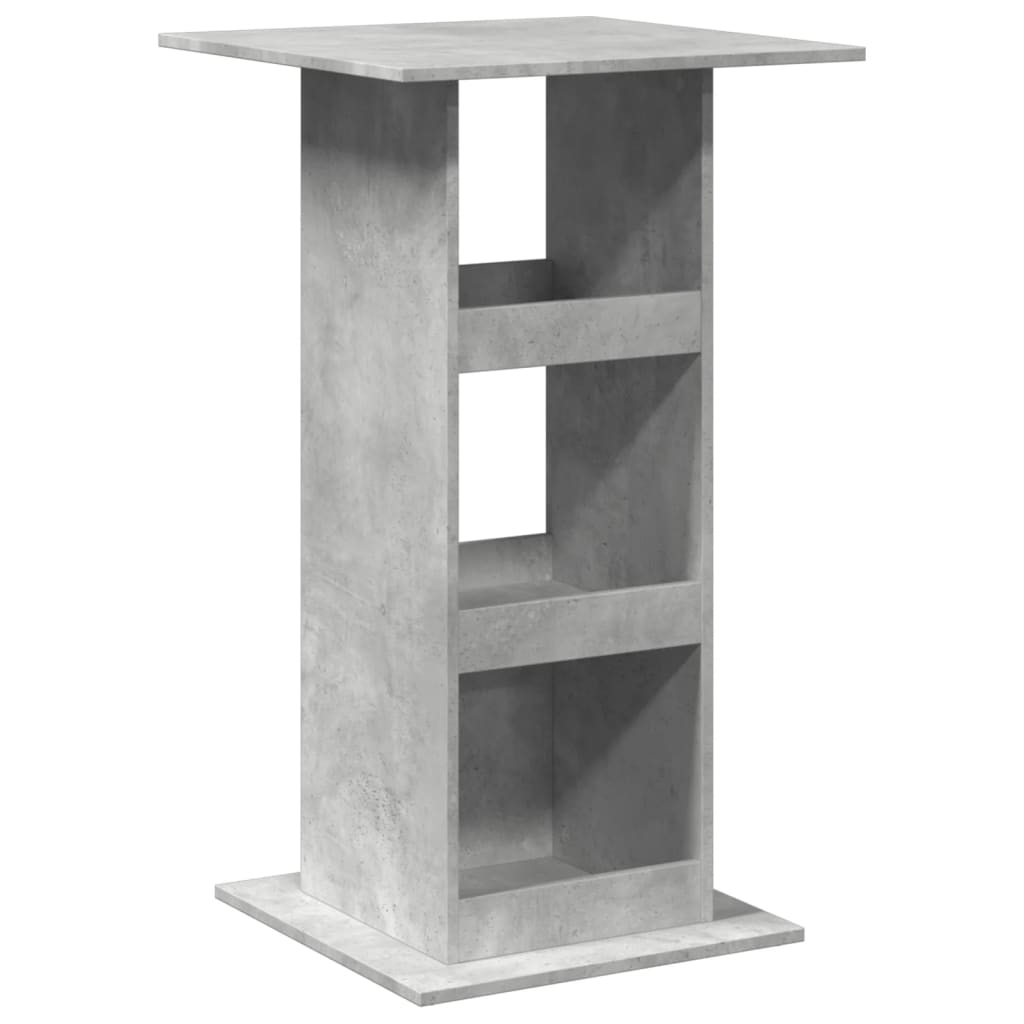 Concrete Grey Bar Table with Storage 60x60x102 cm Engineered Wood