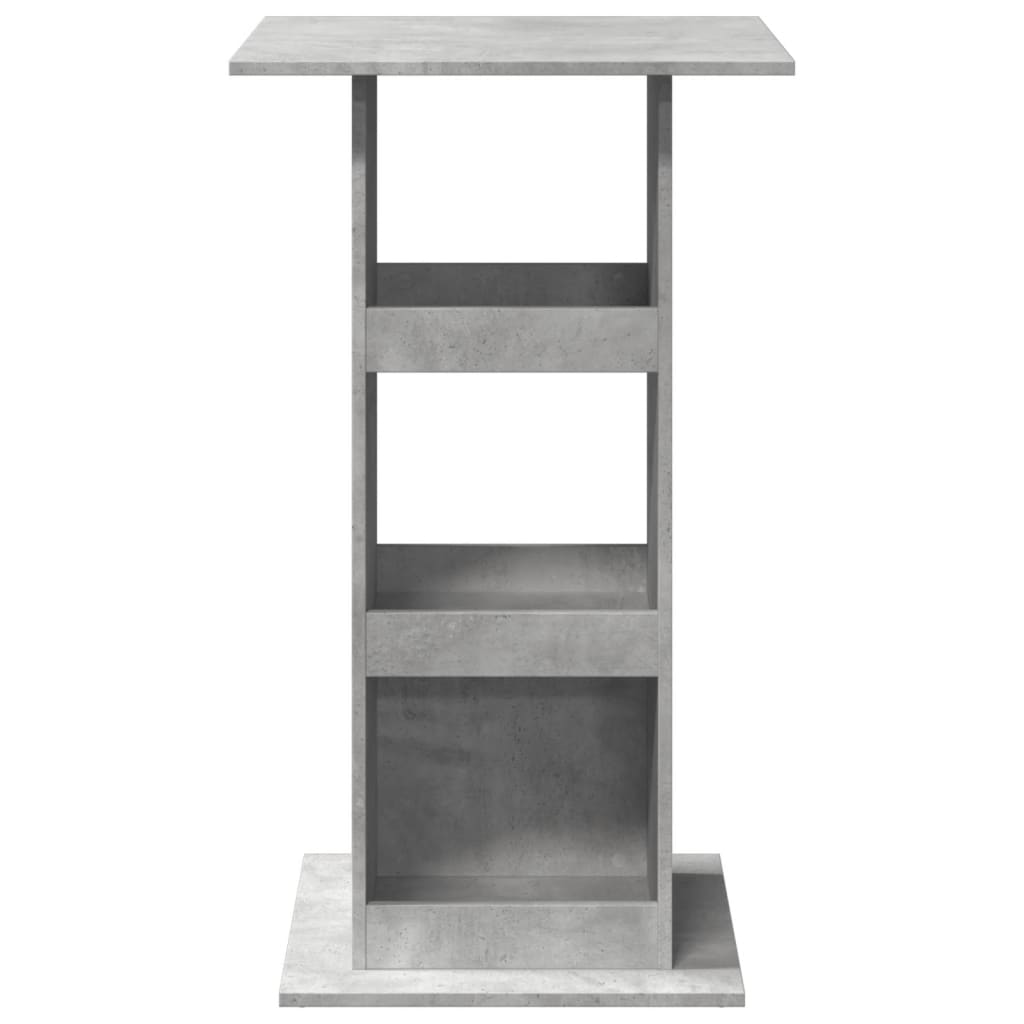 Concrete Grey Bar Table with Storage 60x60x102 cm Engineered Wood