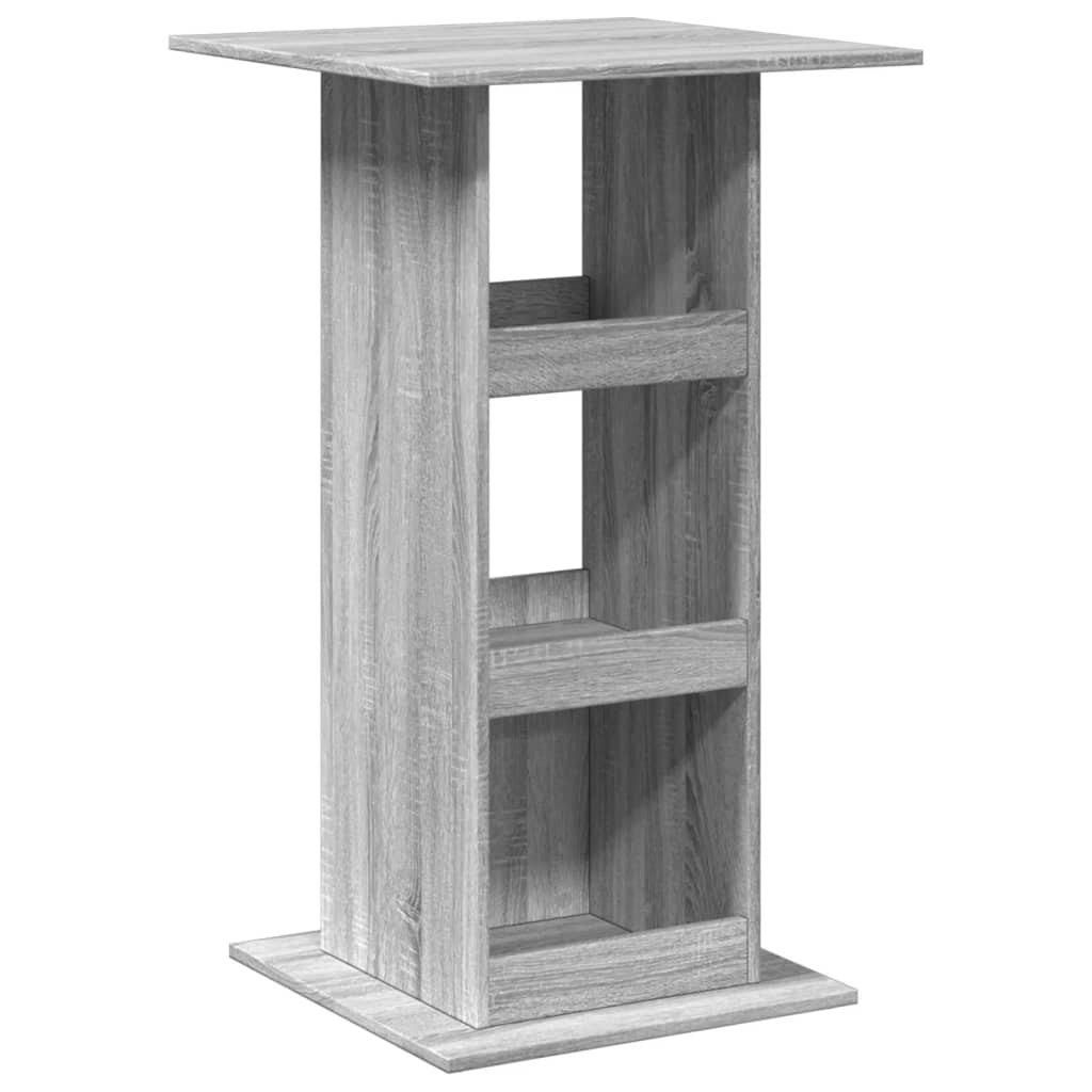 Grey Sonoma Engineered Wood Bar Table with Storage, 60x60x102 cm