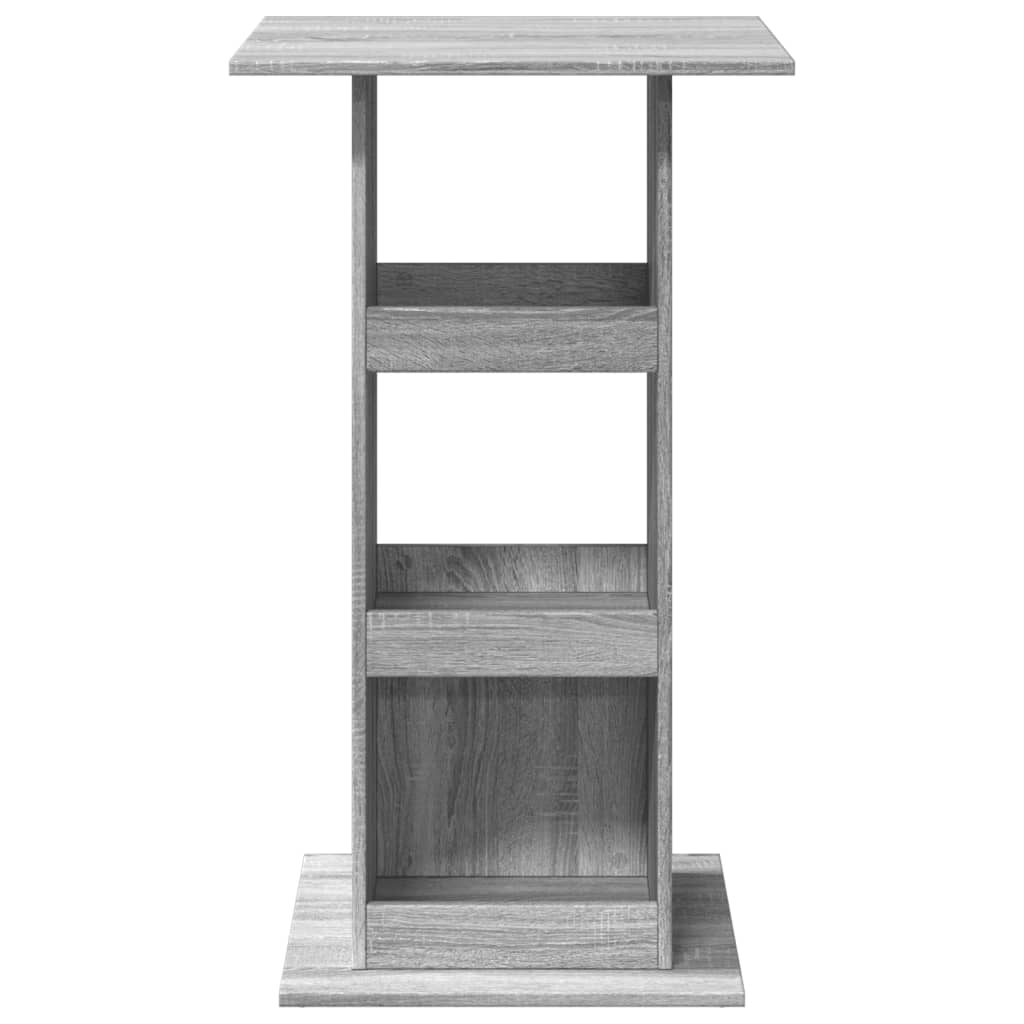 Grey Sonoma Engineered Wood Bar Table with Storage, 60x60x102 cm