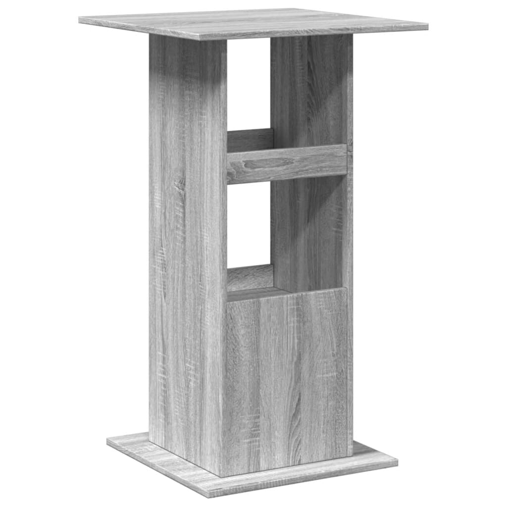 Grey Sonoma Engineered Wood Bar Table with Storage, 60x60x102 cm