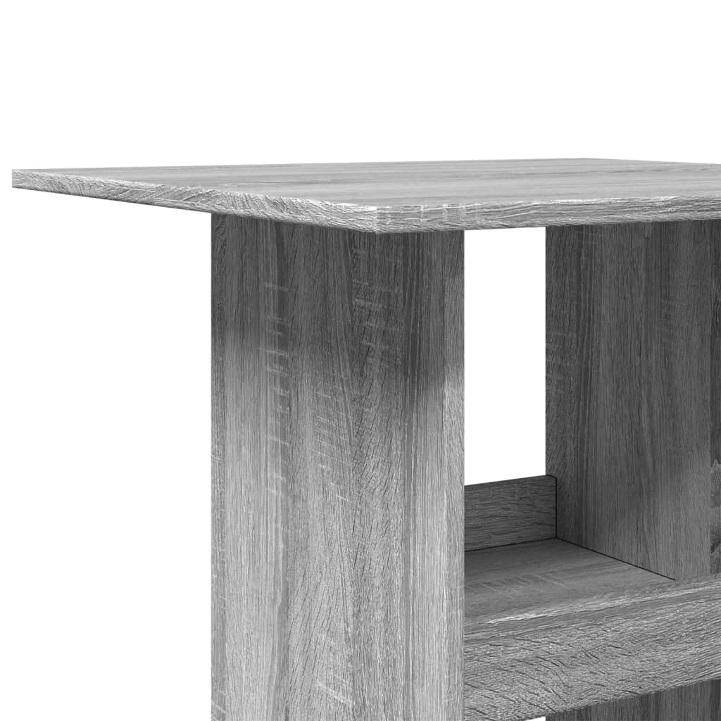 Grey Sonoma Engineered Wood Bar Table with Storage, 60x60x102 cm