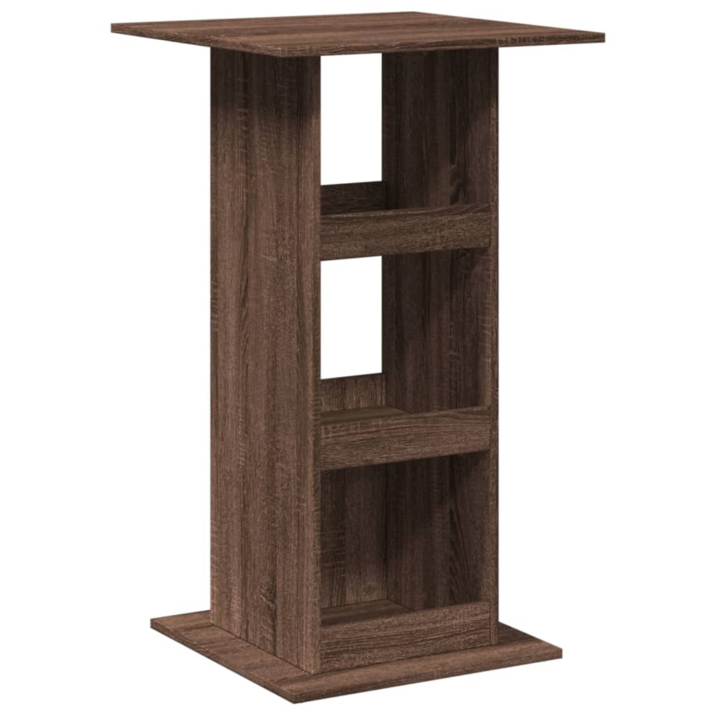 Brown Oak Bar Table with Storage, 60x60x102 cm, Engineered Wood