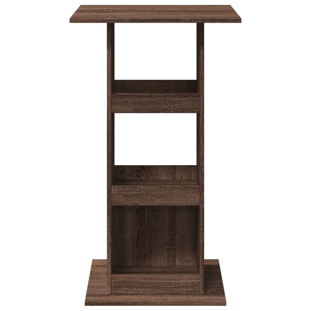 Brown Oak Bar Table with Storage, 60x60x102 cm, Engineered Wood