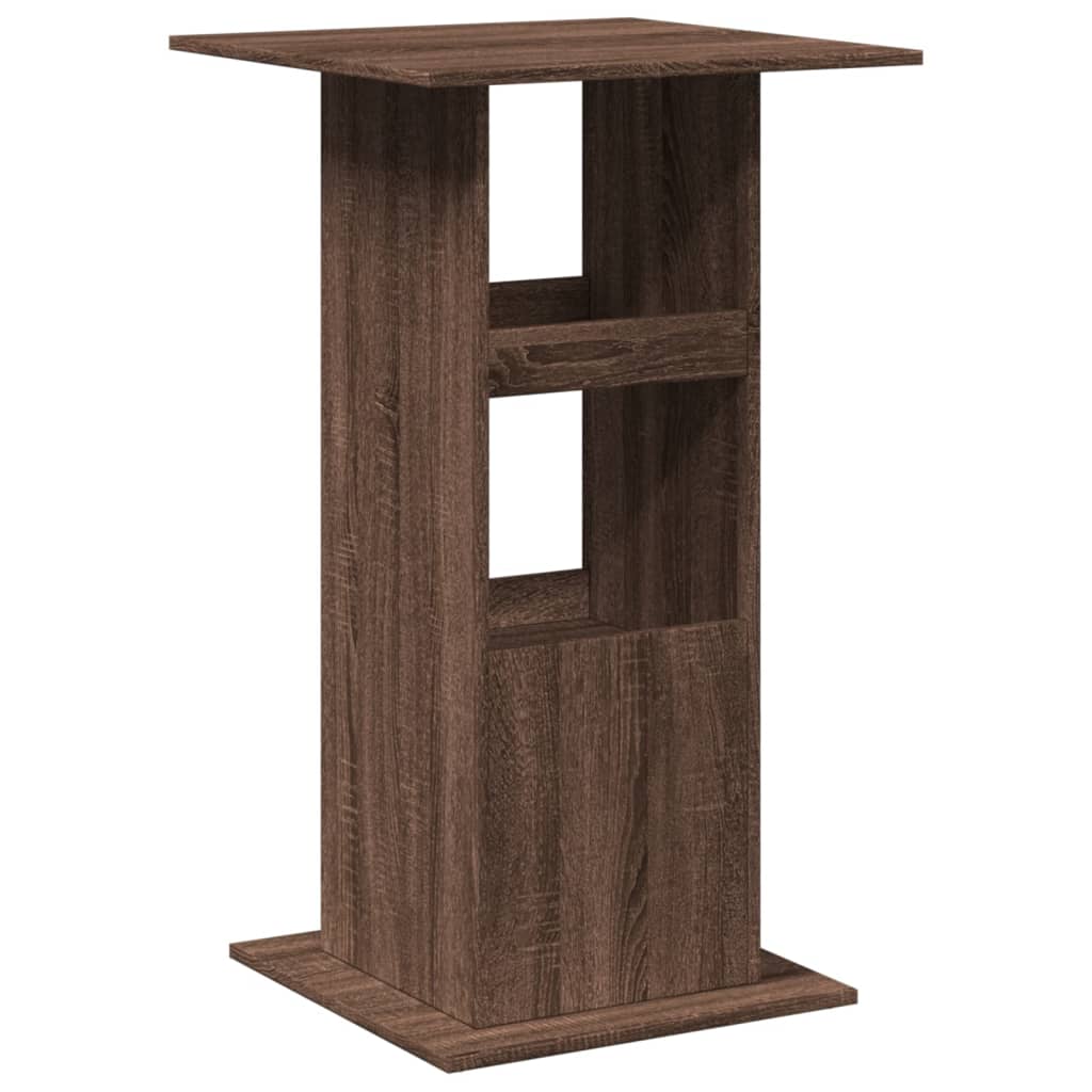 Brown Oak Bar Table with Storage, 60x60x102 cm, Engineered Wood
