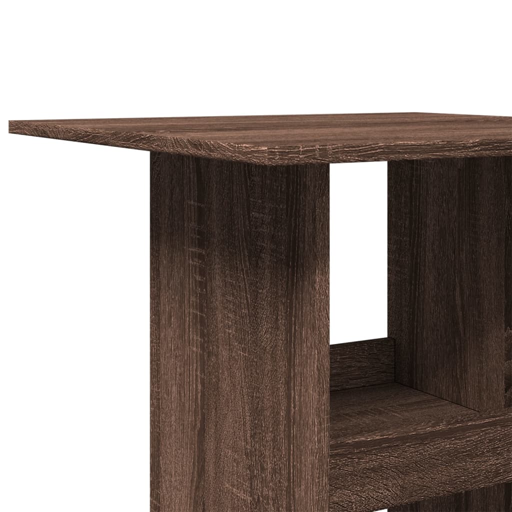 Brown Oak Bar Table with Storage, 60x60x102 cm, Engineered Wood