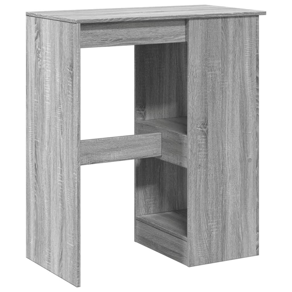 Grey Sonoma Engineered Wood Bar Table with Racks 90x47.5x103.5 cm