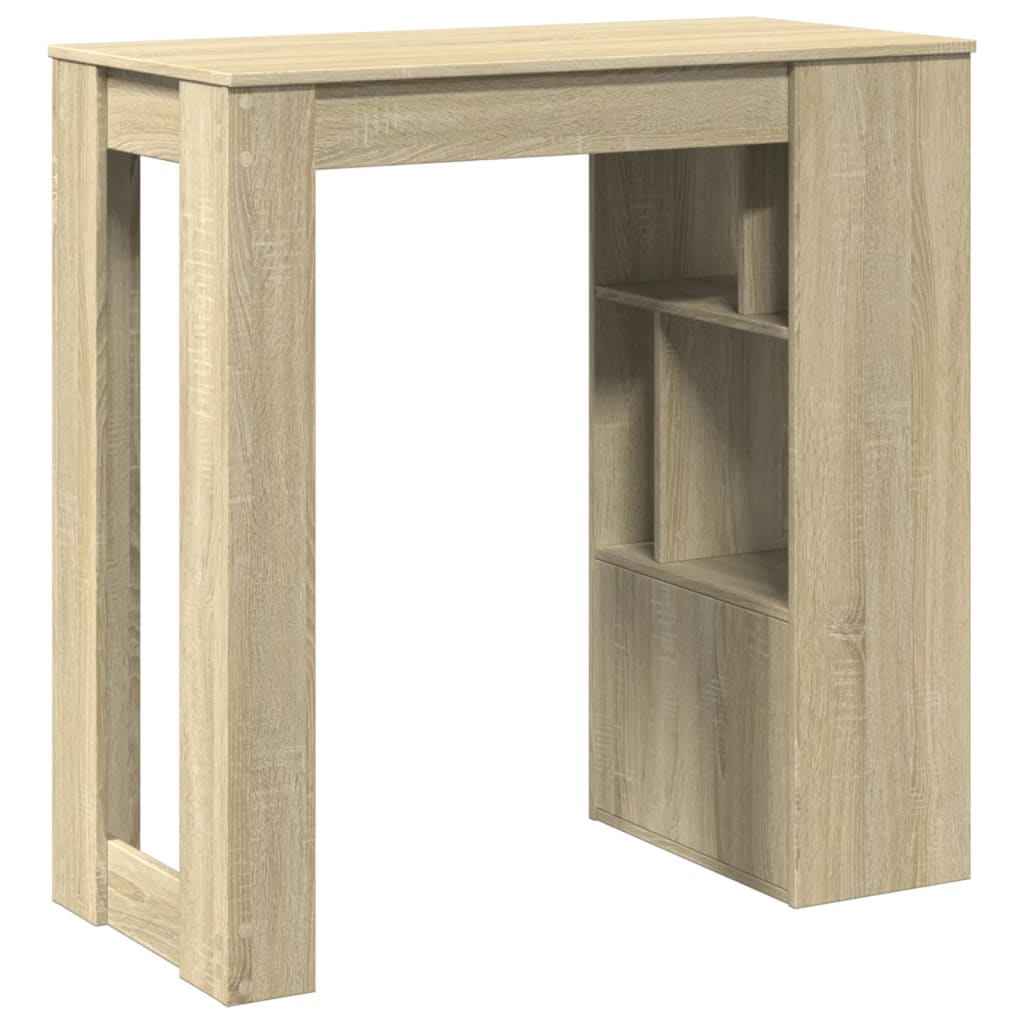 Sonoma Oak Bar Table with Racks, Engineered Wood 102x50x103.5 cm