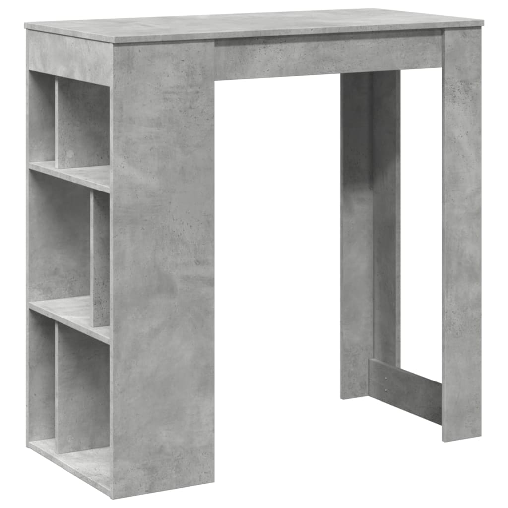 Concrete Grey Bar Table with Racks, 102x50x103.5 cm, Engineered Wood
