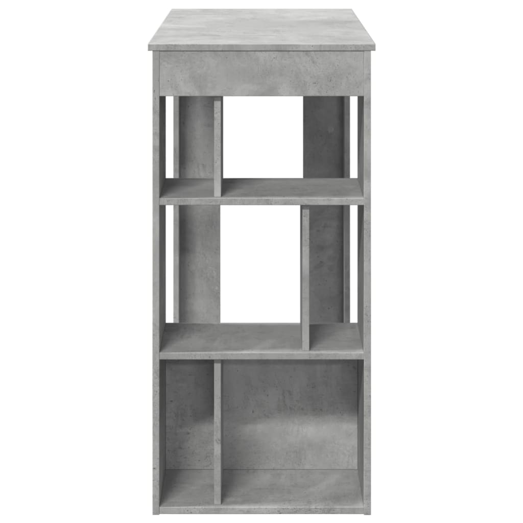 Concrete Grey Bar Table with Racks, 102x50x103.5 cm, Engineered Wood