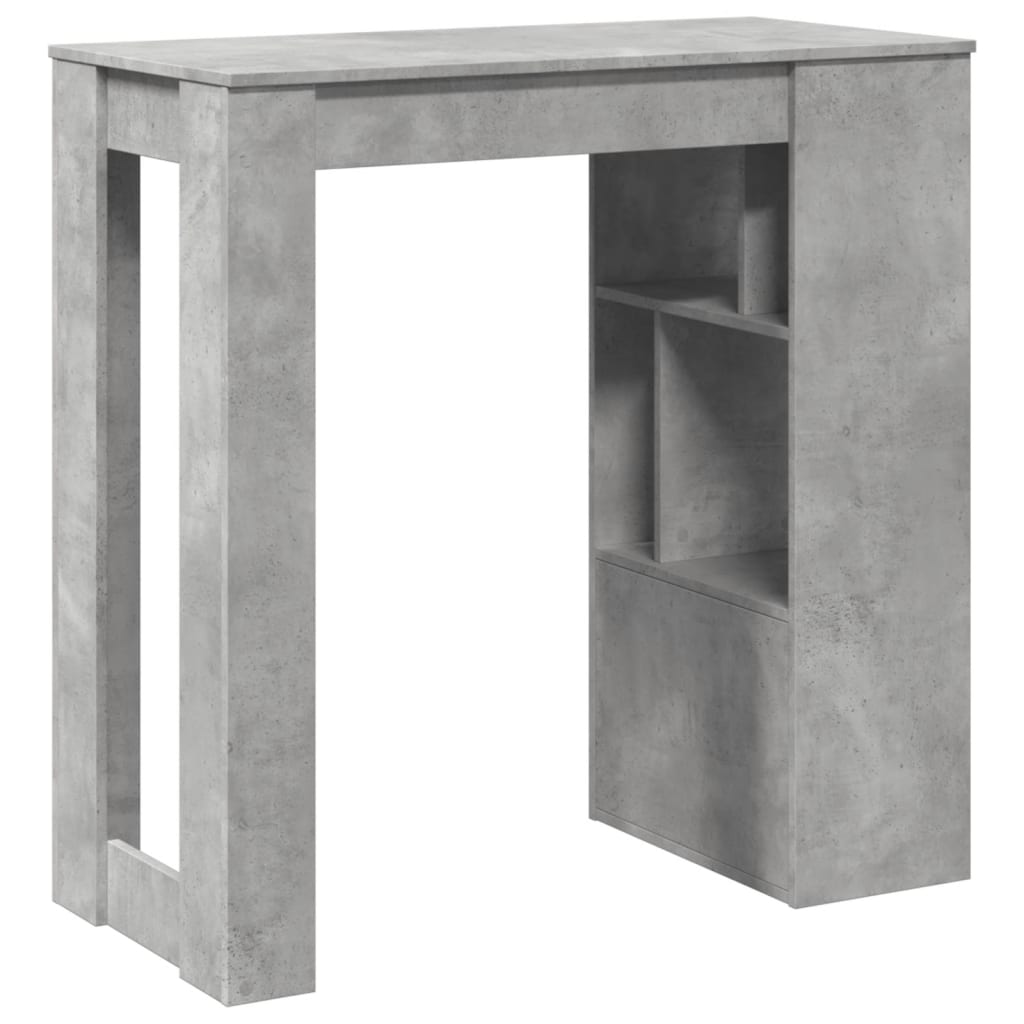 Concrete Grey Bar Table with Racks, 102x50x103.5 cm, Engineered Wood