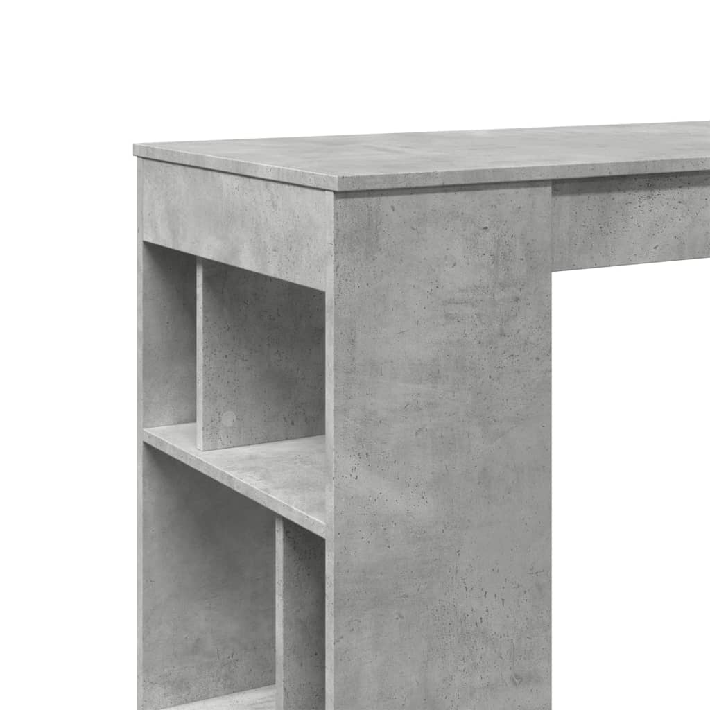 Concrete Grey Bar Table with Racks, 102x50x103.5 cm, Engineered Wood