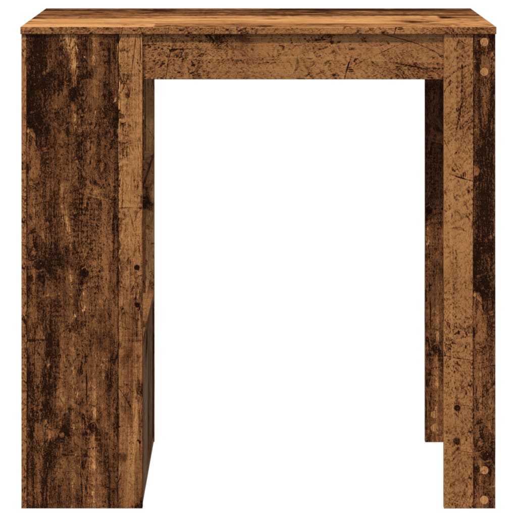 Rustic Engineered Wood Bar Table with Racks - 102x50x103.5 cm