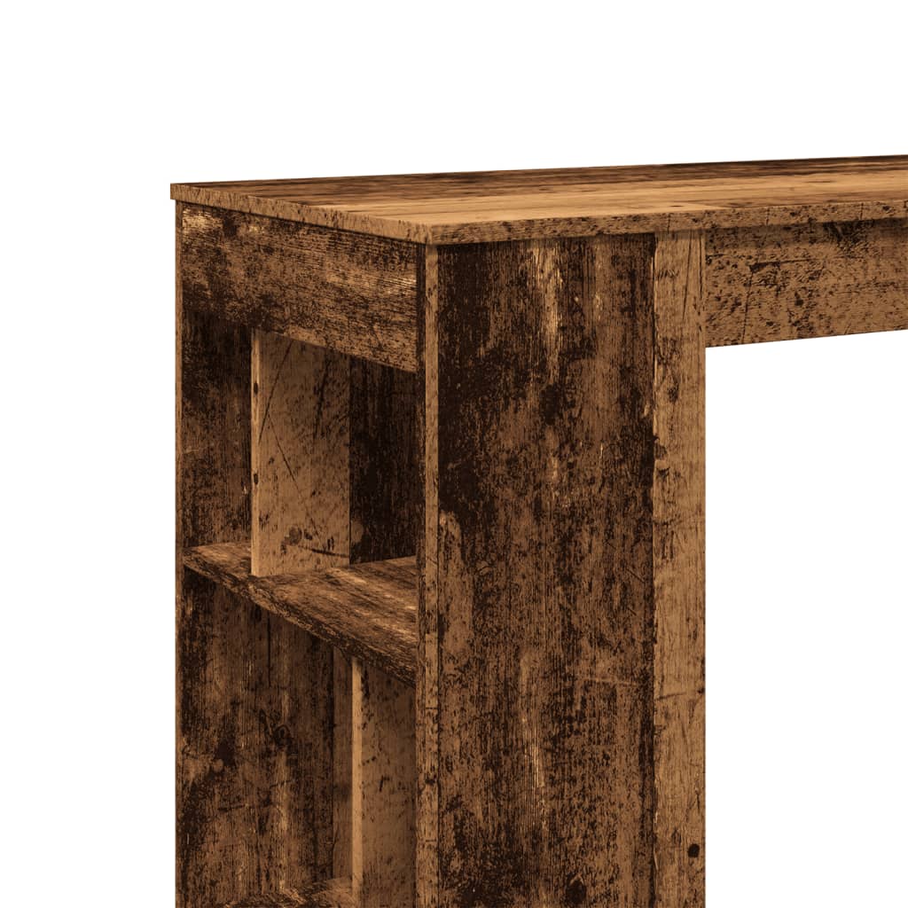 Rustic Engineered Wood Bar Table with Racks - 102x50x103.5 cm