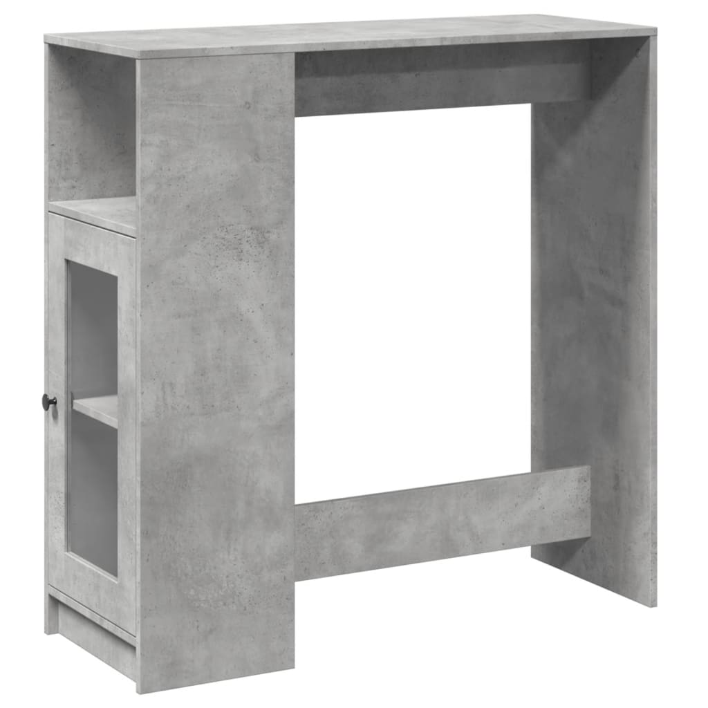 Concrete Grey Bar Table with Racks, 101x40x103.5 cm, Engineered Wood