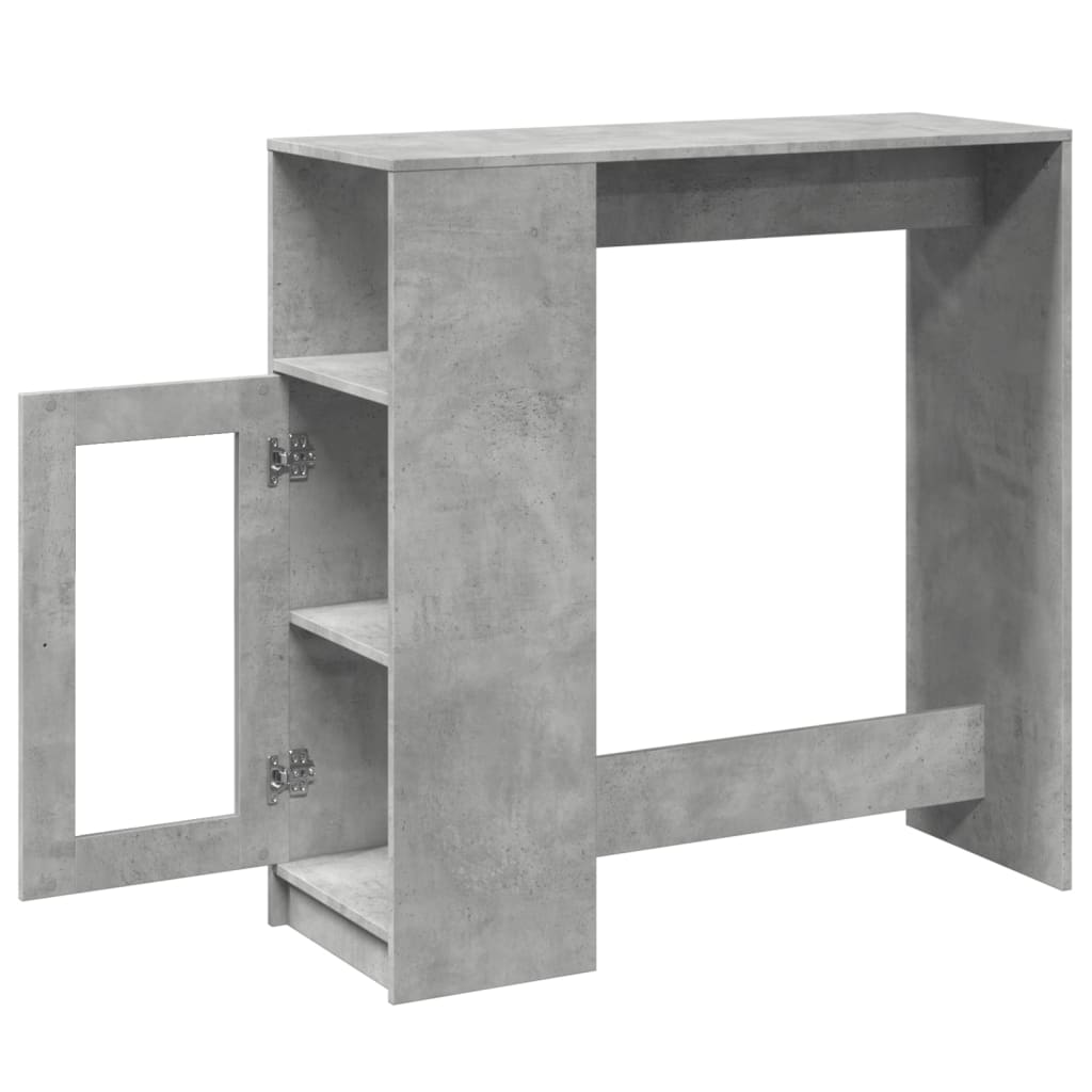 Concrete Grey Bar Table with Racks, 101x40x103.5 cm, Engineered Wood