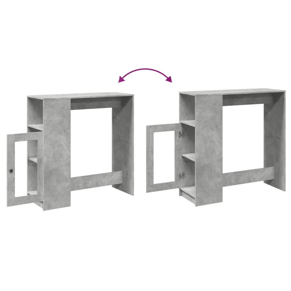 Concrete Grey Bar Table with Racks, 101x40x103.5 cm, Engineered Wood
