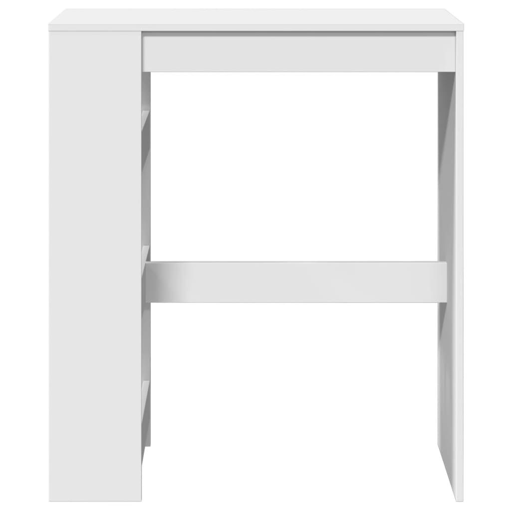 White Engineered Wood Bar Table with Racks, 90x40x103.5 cm