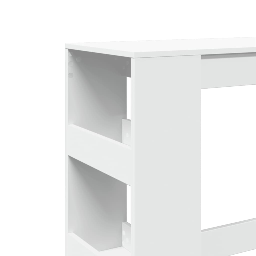 White Engineered Wood Bar Table with Racks, 90x40x103.5 cm