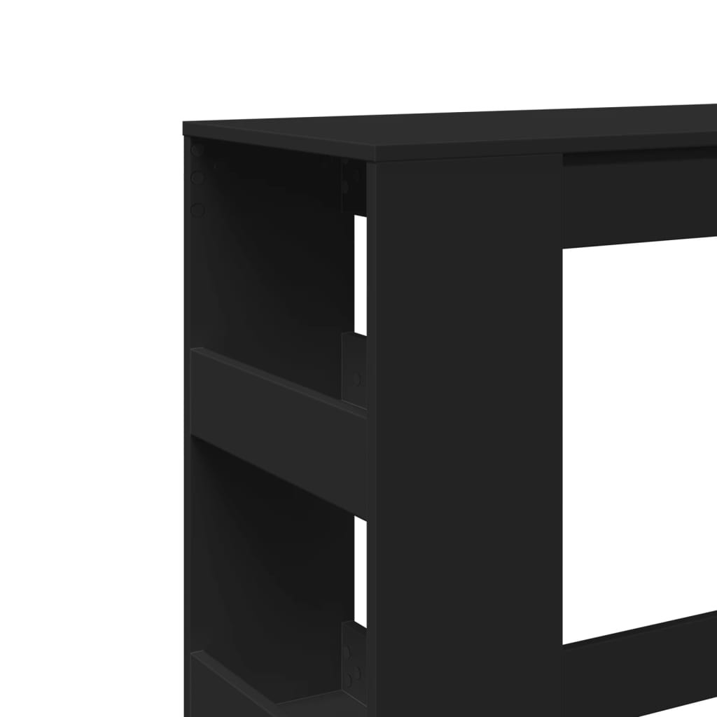 Black Bar Table with Racks, 90x40x103.5 cm, Engineered Wood