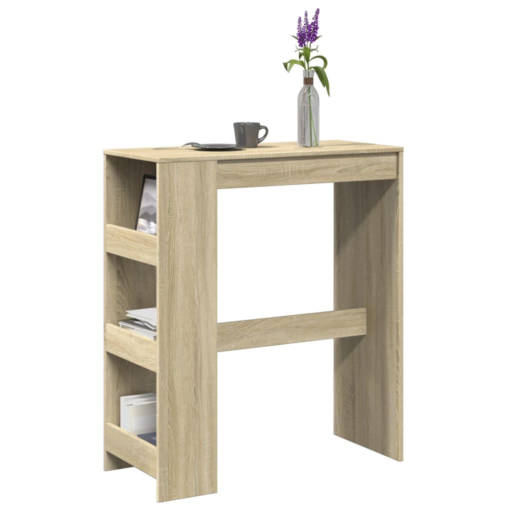 Sonoma Oak Bar Table with Racks, 90x40x103.5 cm, Engineered Wood