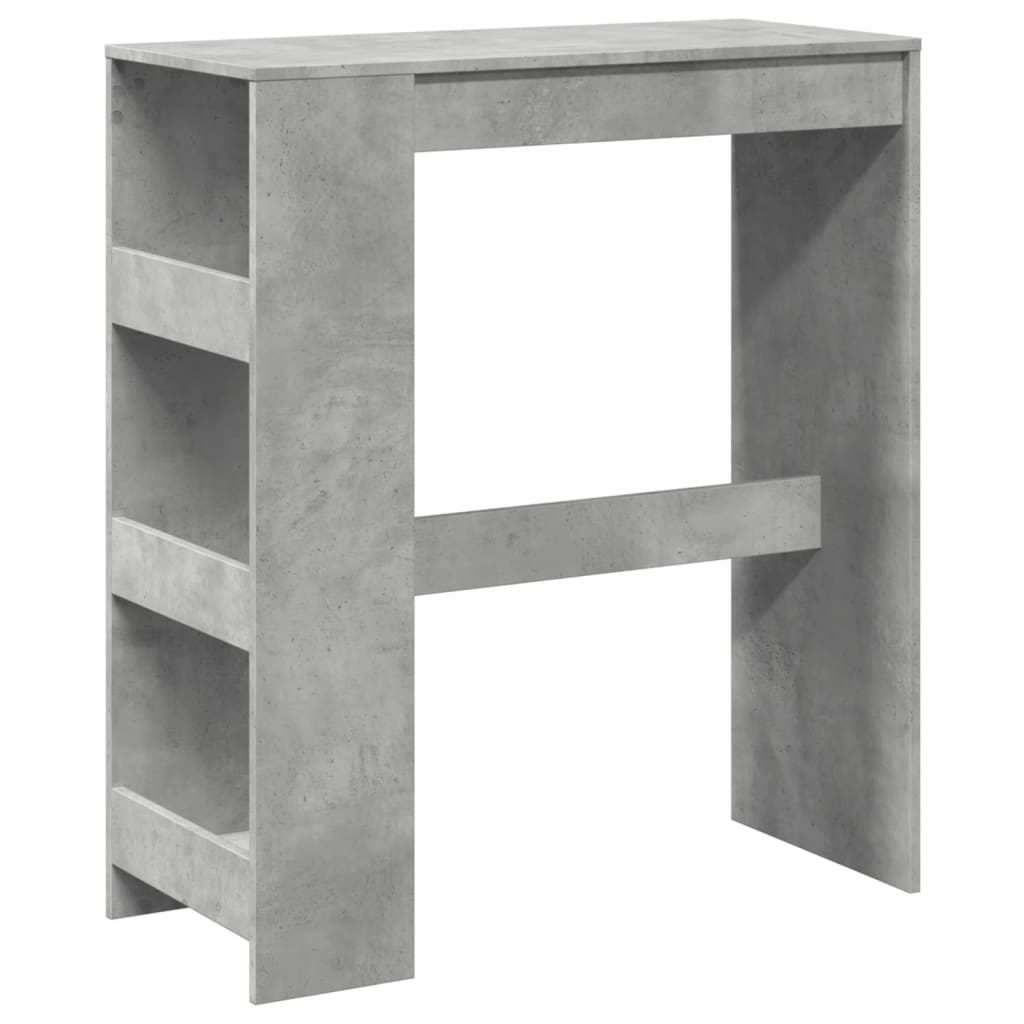 Concrete Grey Bar Table with Racks, 90x40x103.5 cm – Engineered Wood