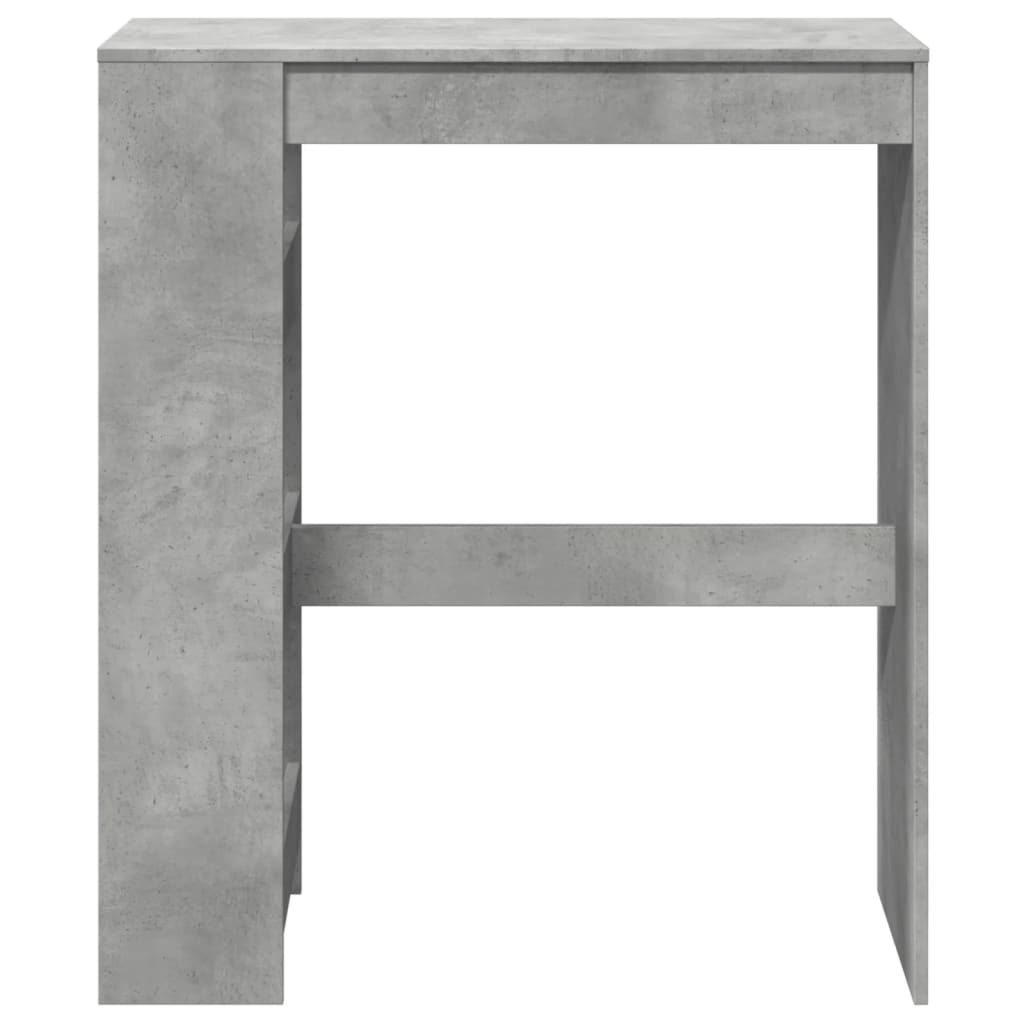 Concrete Grey Bar Table with Racks, 90x40x103.5 cm – Engineered Wood
