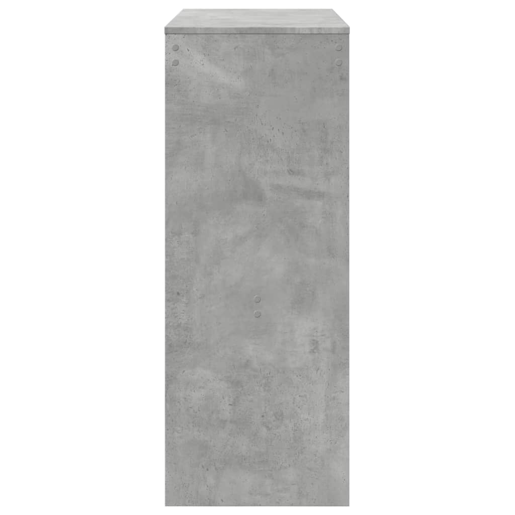 Concrete Grey Bar Table with Racks, 90x40x103.5 cm – Engineered Wood