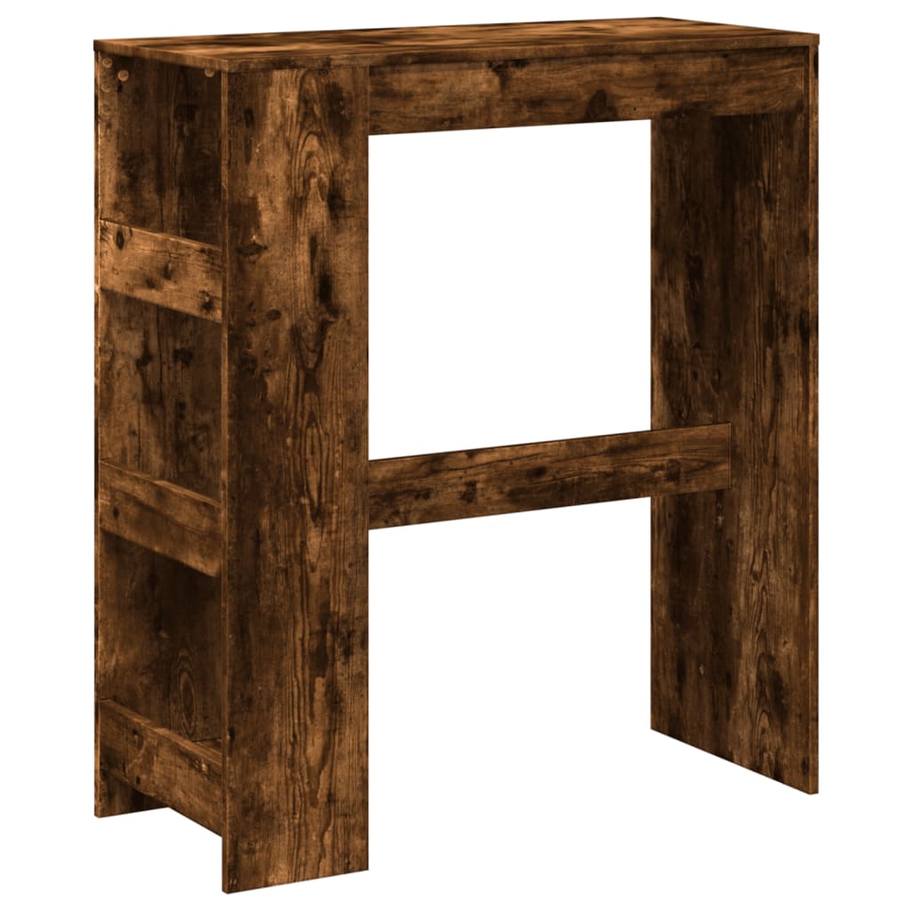 Smoked Oak Bar Table with Racks - 90x40x103.5 cm Engineered Wood