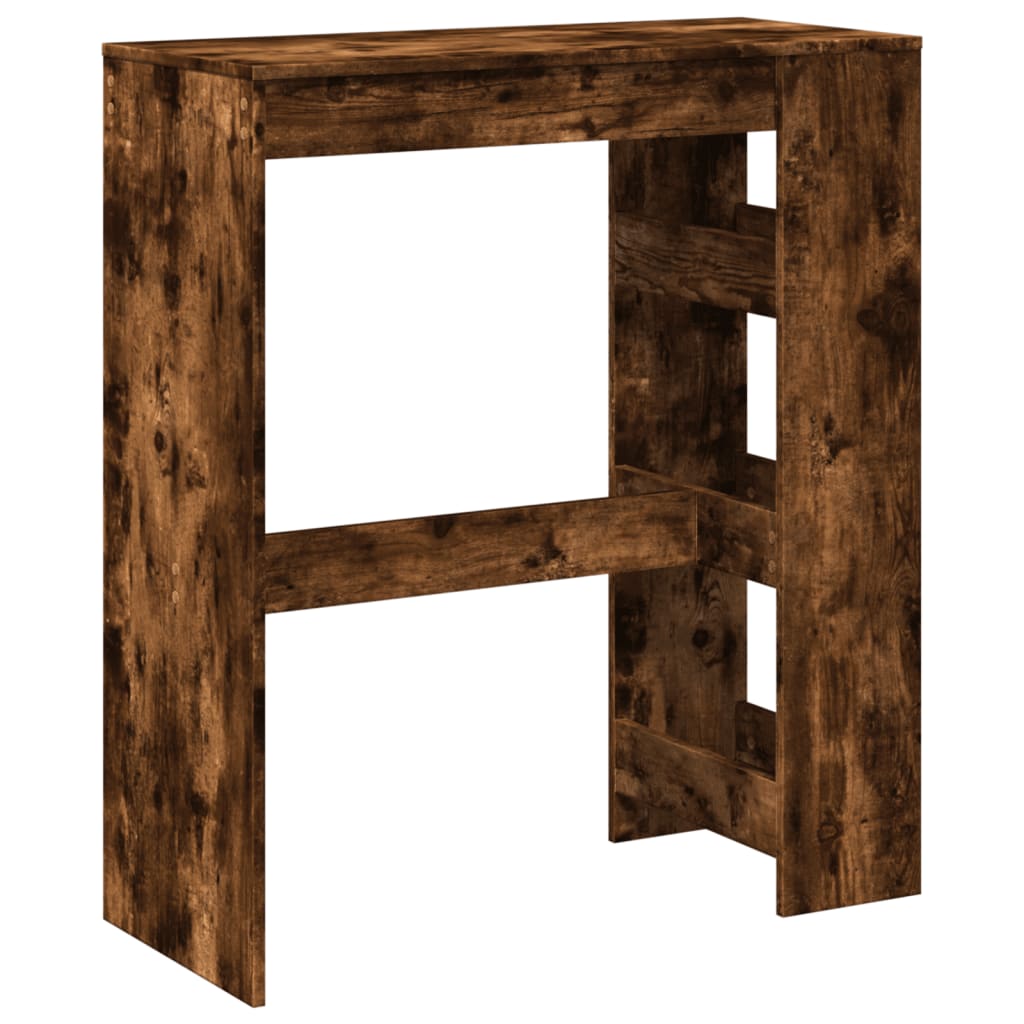 Smoked Oak Bar Table with Racks - 90x40x103.5 cm Engineered Wood