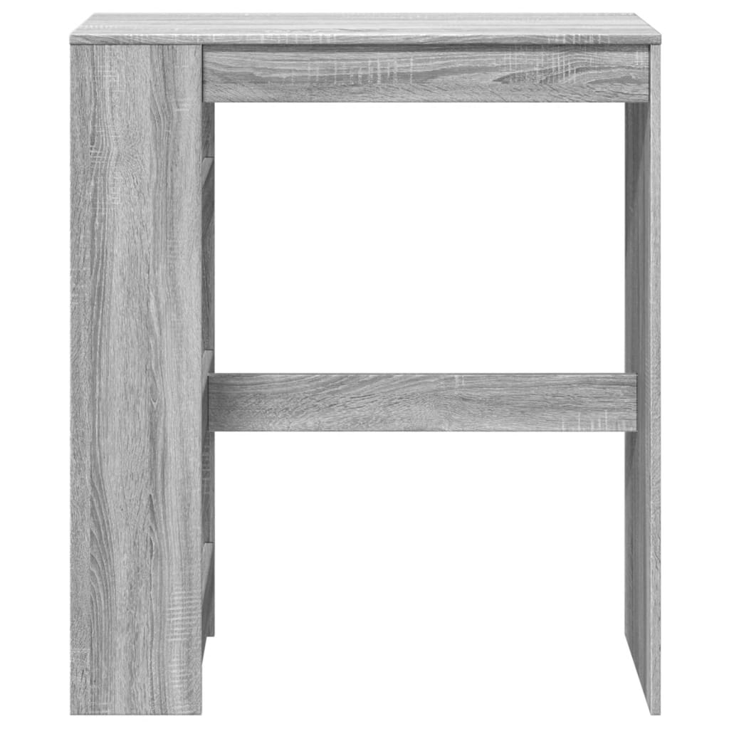 Grey Sonoma Engineered Wood Bar Table with Racks - 90x40x103.5 cm