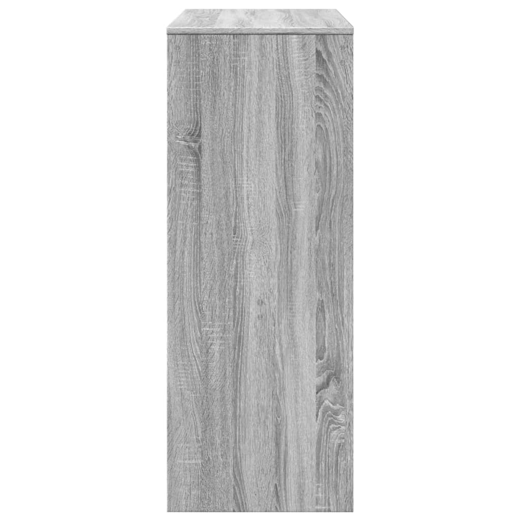 Grey Sonoma Engineered Wood Bar Table with Racks - 90x40x103.5 cm