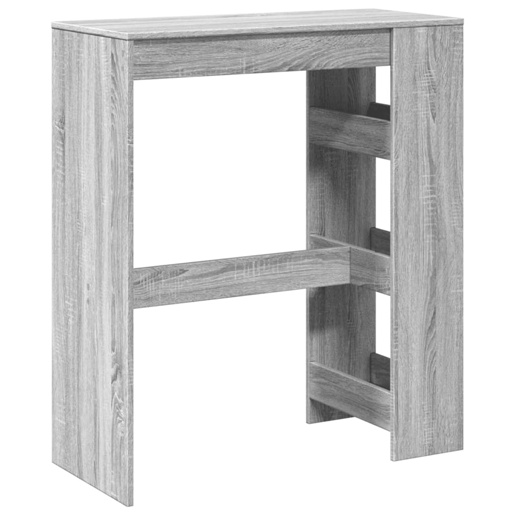 Grey Sonoma Engineered Wood Bar Table with Racks - 90x40x103.5 cm