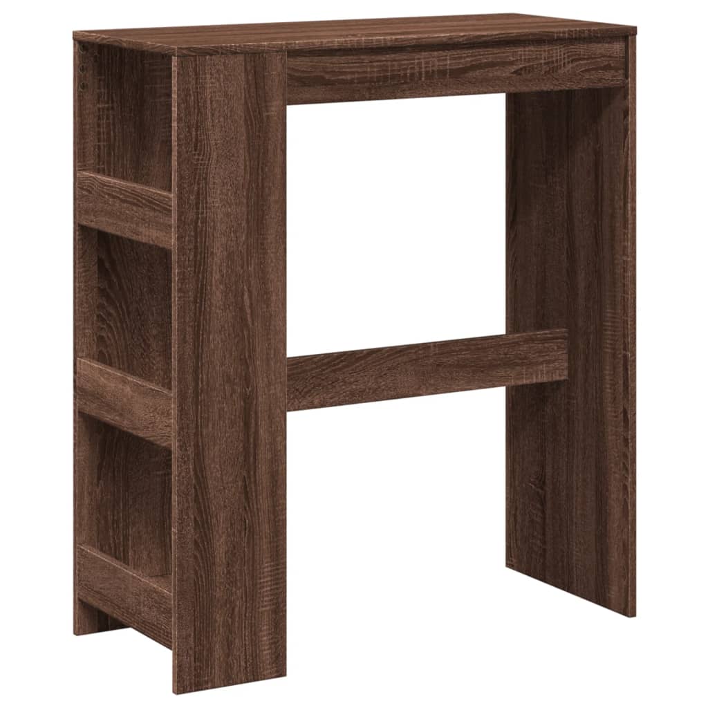 Brown Oak Bar Table with Racks, 90x40x103.5 cm - Engineered Wood