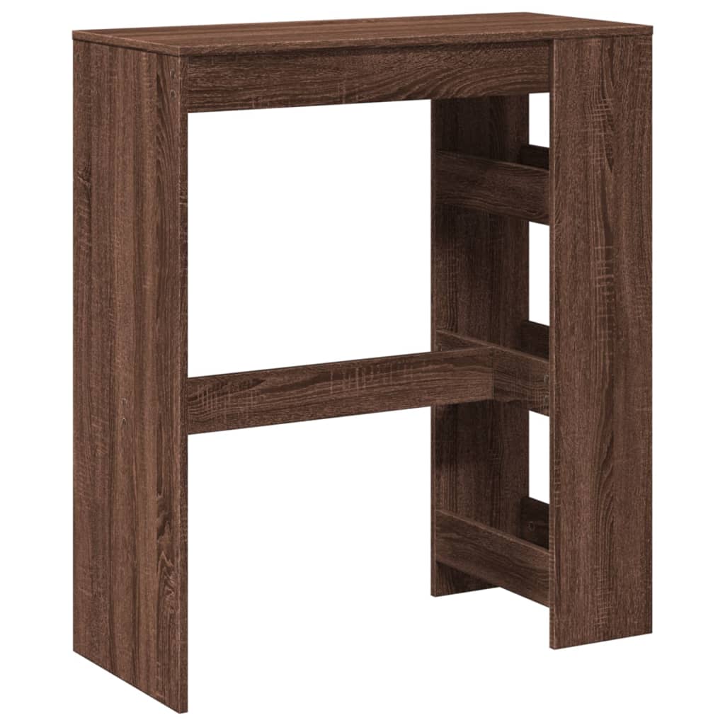 Brown Oak Bar Table with Racks, 90x40x103.5 cm - Engineered Wood
